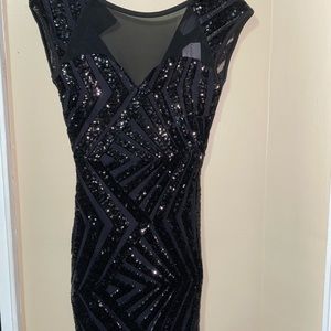 Black Sequin Dress